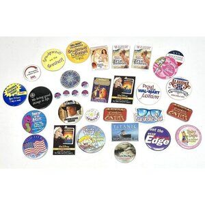VTG LOT 33 WAL-MART Employee Promotional PINBACKS Buttons Disney Movies Music TV